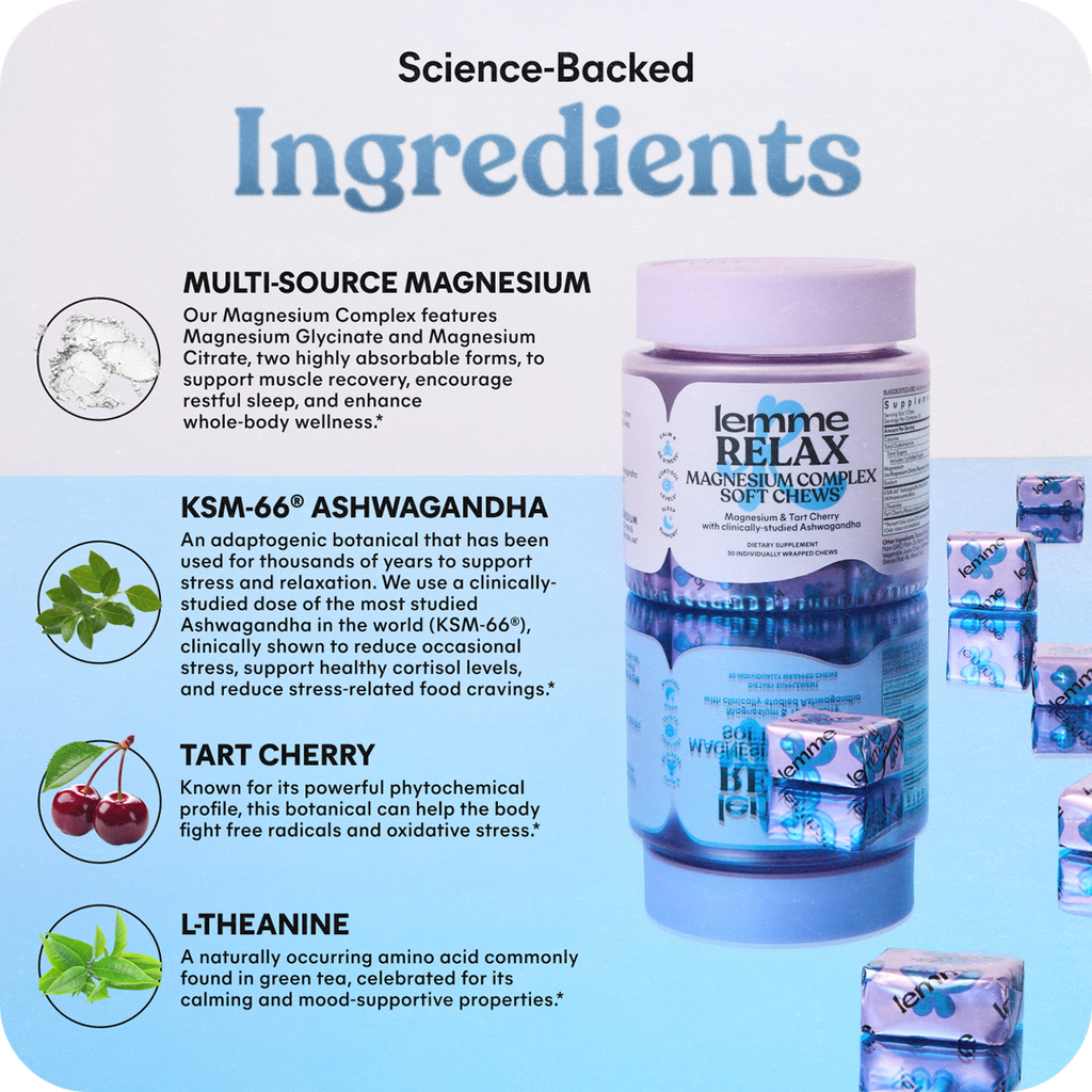Lemme Relax Magnesium Soft Chews - Lifestyle Clean Taste Gummies
